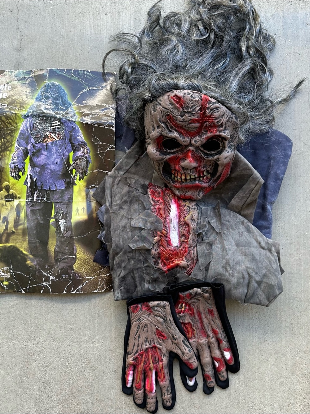 Vintage Fun world Div Complete Zombie Halloween Costume 2000s Kids Size M 8-10